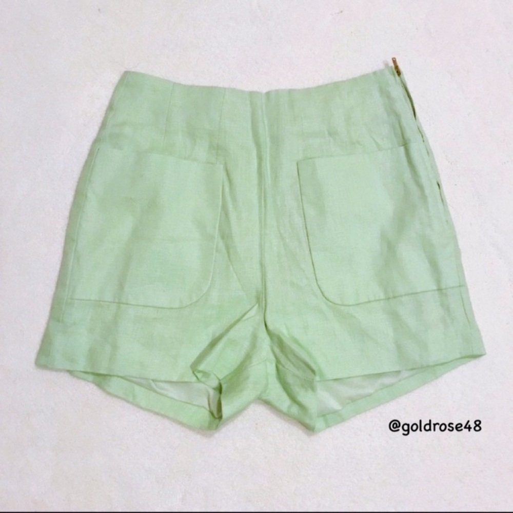 Ark & Co linen shorts in mint green